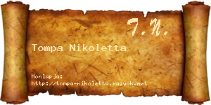Tompa Nikoletta névjegykártya