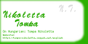 nikoletta tompa business card